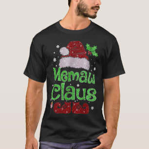 Memaw Claus jul-familjen Pajama Matching Julafton T Shirt
