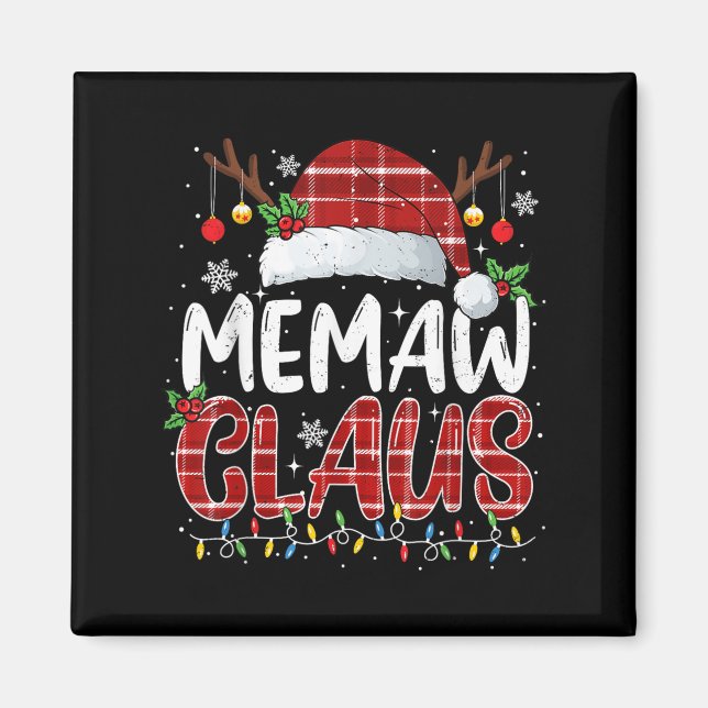 Memaw Claus jul Ljus Pajama Family Matchin Magnet (Framsidan)