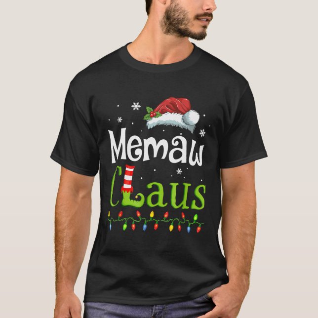 Memaw Claus Santa Grandma Funny jul Idea Gif T Shirt (Framsida)