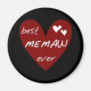 Memaw för röd hjärta bäst någonsin T-tröja och Magnet
