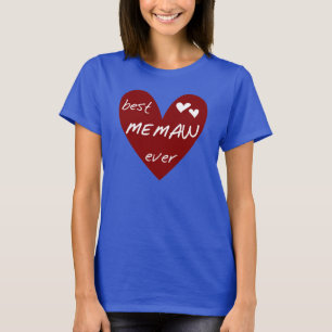 Memaw för röd hjärta bäst någonsin T-tröja och T Shirt