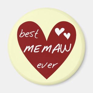 Memaw för röd hjärta bäst någonsin Tshirts och Magnet