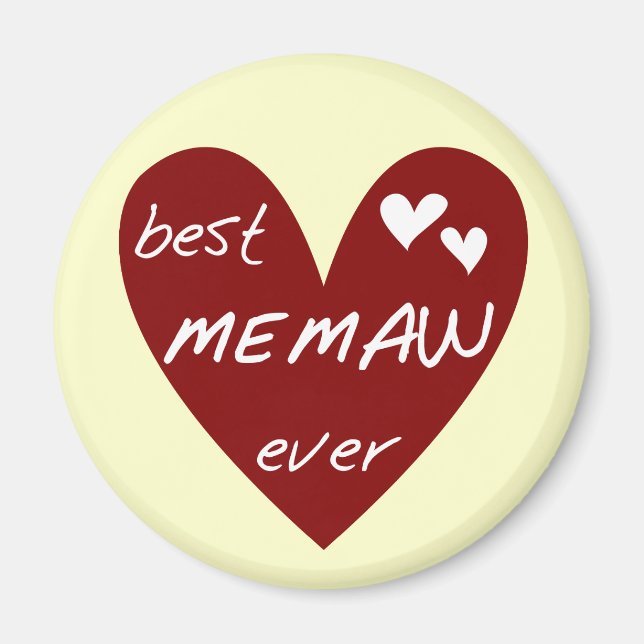 Memaw för röd hjärta bäst någonsin Tshirts och Magnet (Framsidan)