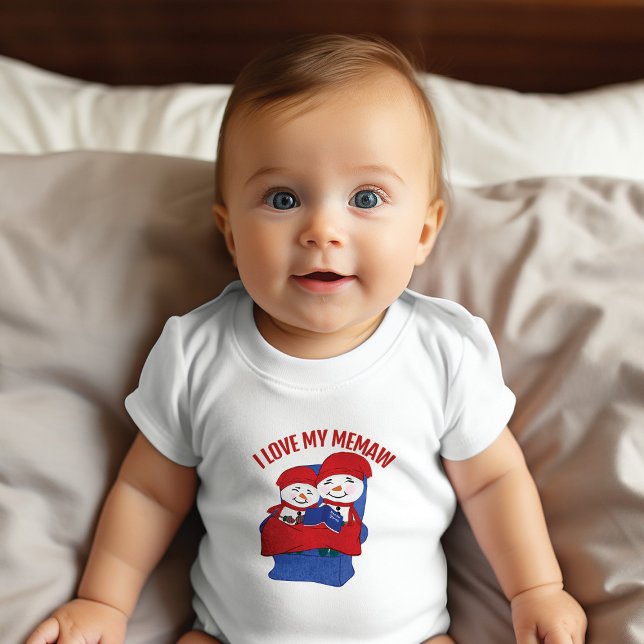 Memaw Grandchild Snögubbe Snuggles jul T Shirt (Skapare uppladdad)