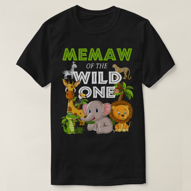Memaw i Vild 1 Zoo Birthday Safari Jungle A T Shirt (Design framsida)