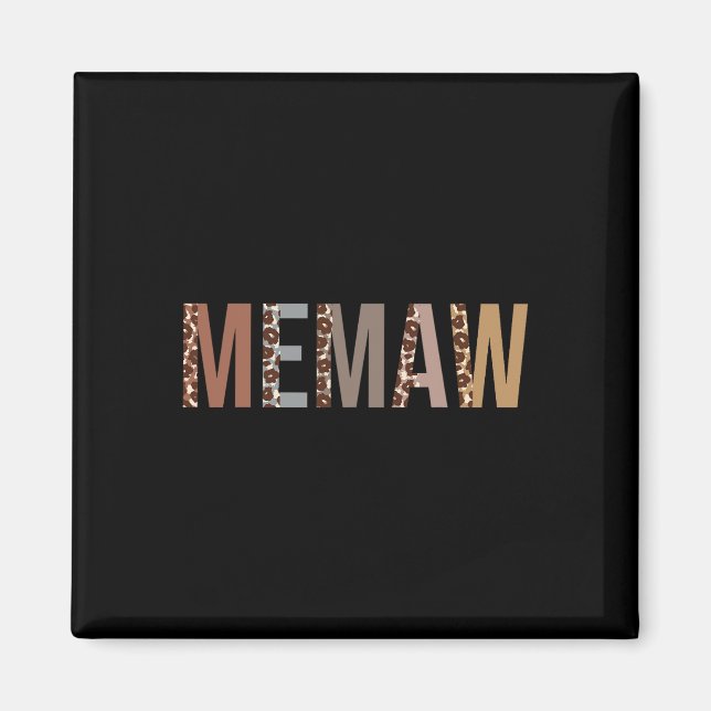 Memaw Leopard Skriv ut Mamma Cute Mors dag Funny G Magnet (Framsidan)