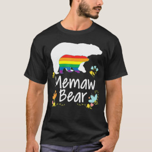 Memaw Lgbt Bear Gay Lesbisk Pride Regnbåge Blommig T Shirt