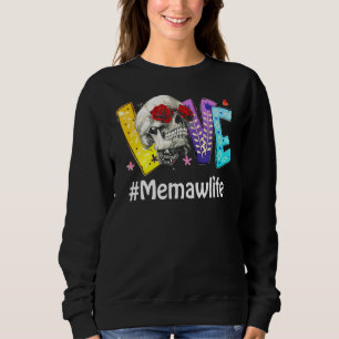 Memaw Life Kärlek Grandma Skull Ro Mors dag T Shirt