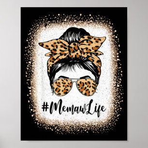 Memaw liv blekt leopard tovig baddräkt mors dag poster