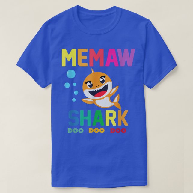 Memaw Shark Shirt Memaw Shark Älskare Family Mor" T Shirt (Design framsida)