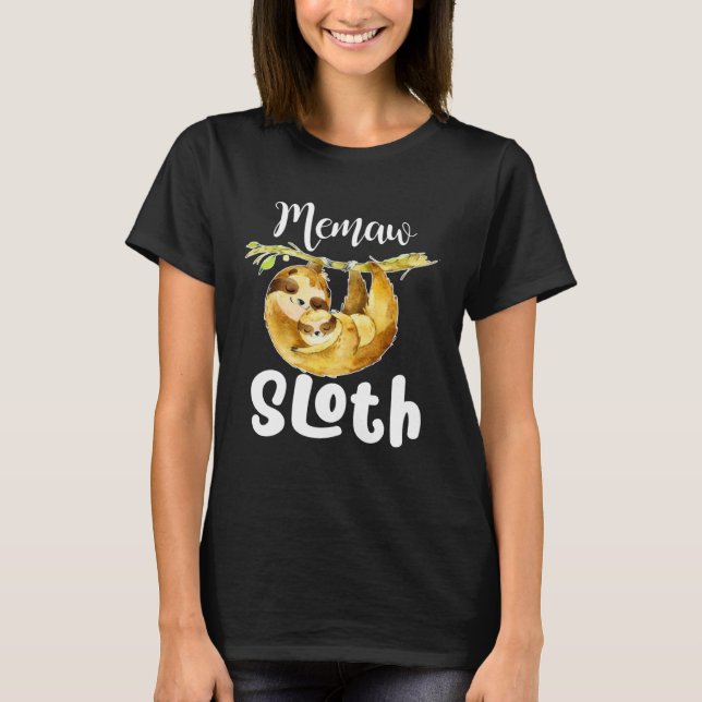 Memaw Sloth Matching Family Cute  Mother s Day T Shirt (Framsida)