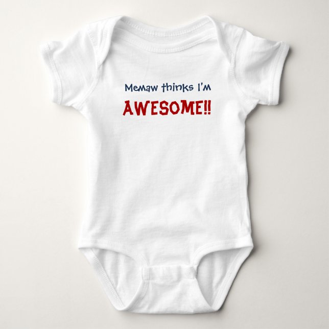 Memaw Thinks, jag är Fantastisk! Baby Spädbarnsdrä Tee (Framsida)
