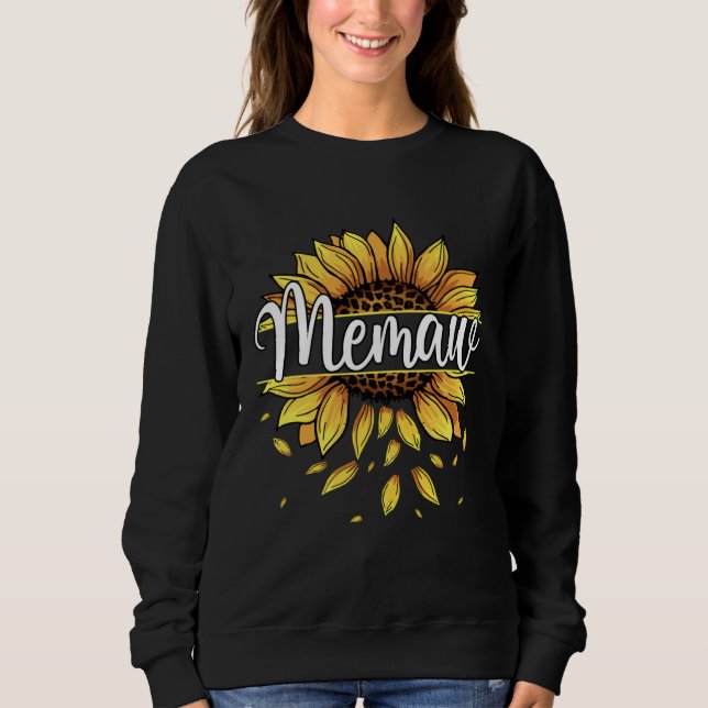 Memaw With Yellow Sunflower Floral Graphic Mothers T Shirt (Framsida)