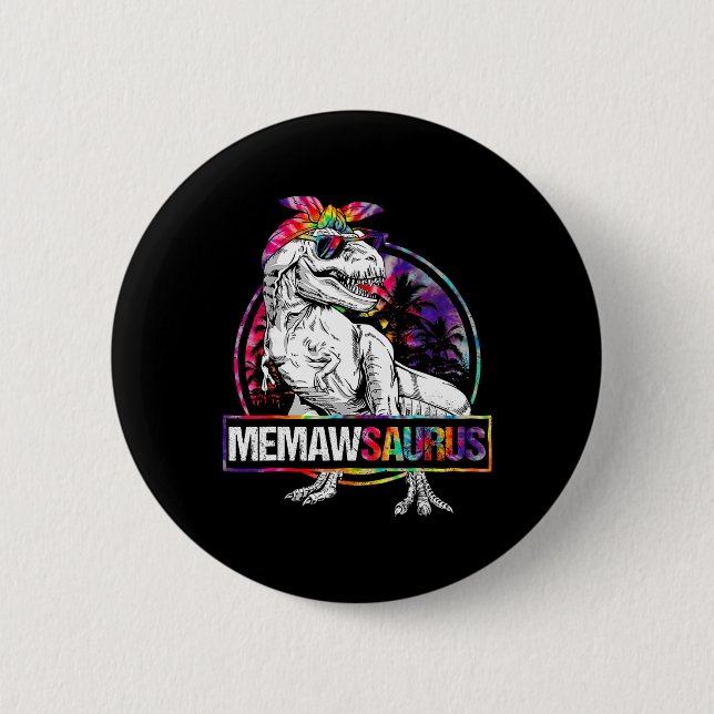 Memawsaurus Dinosaur Memaw Saurus Familj Matchande Knapp (Framsida)