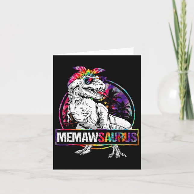 Memawsaurus Dinosaur Memaw Saurus Familj Matchande Kort (Framsida)