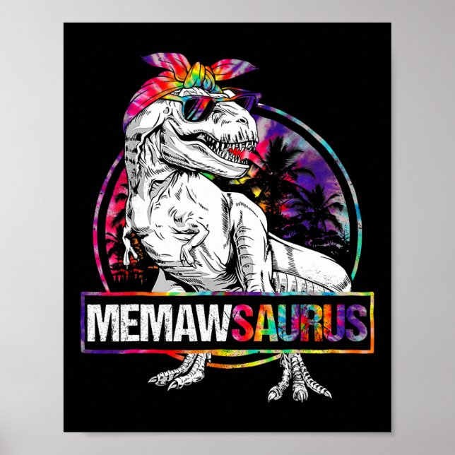 Memawsaurus Dinosaur Memaw Saurus Familj Matchande Poster (Framsidan)