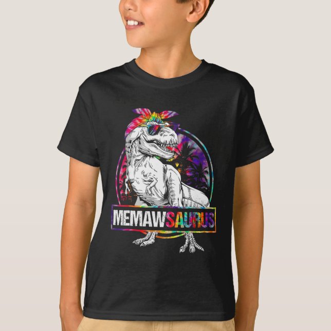 Memawsaurus Dinosaur Memaw Saurus Familj Matchande T Shirt (Framsida)