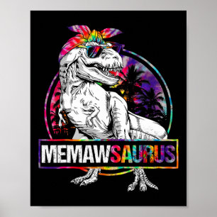 Memawsaurus Dinosaur Memaw Saurus-familjmatchning Poster