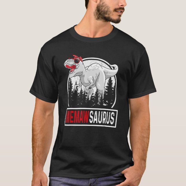 Memawsaurus Memaw Saurus Rex Födelsedagsfest T Shirt (Framsida)