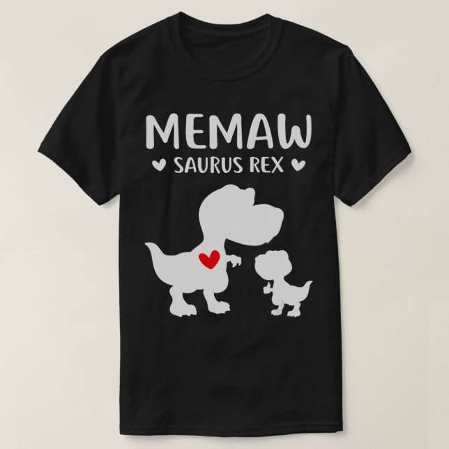 Memawsaurus Re Cute Mamma och Baby Dinosaur Mammor T Shirt (Design framsida)