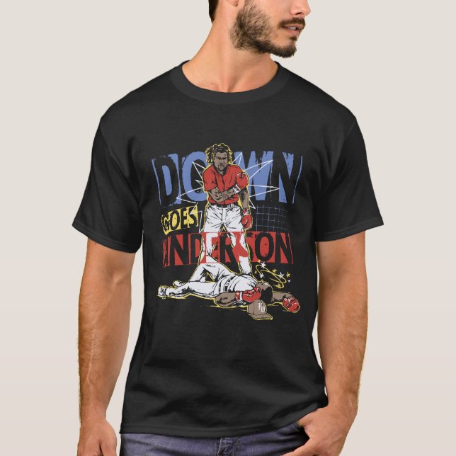 Memball Baseball Funny Down Goes Andersson shirt T (Framsida)
