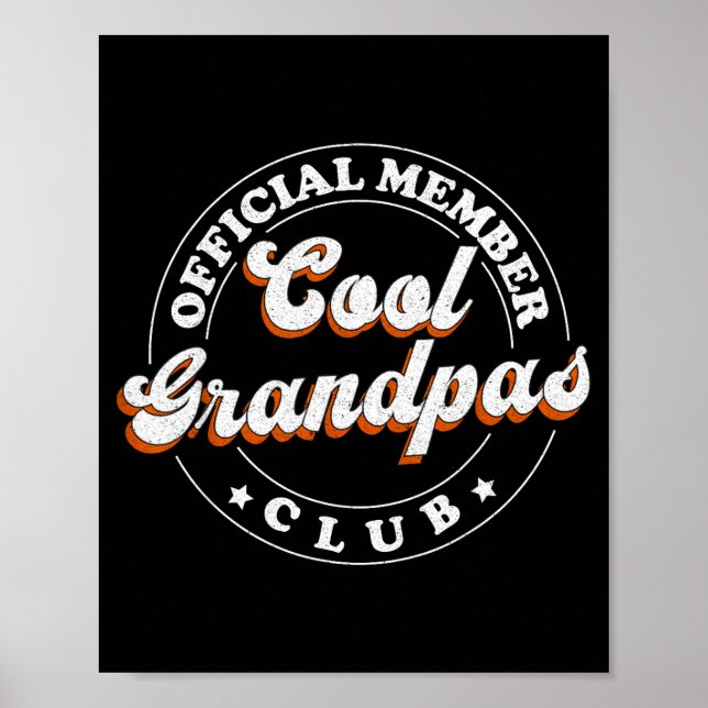 Member Cool Grandpas Club For New Grandfather  Poster (Framsidan)