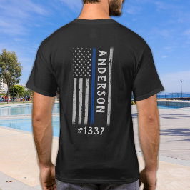Memblem för Personlig av polistunn blå linje T Shirt