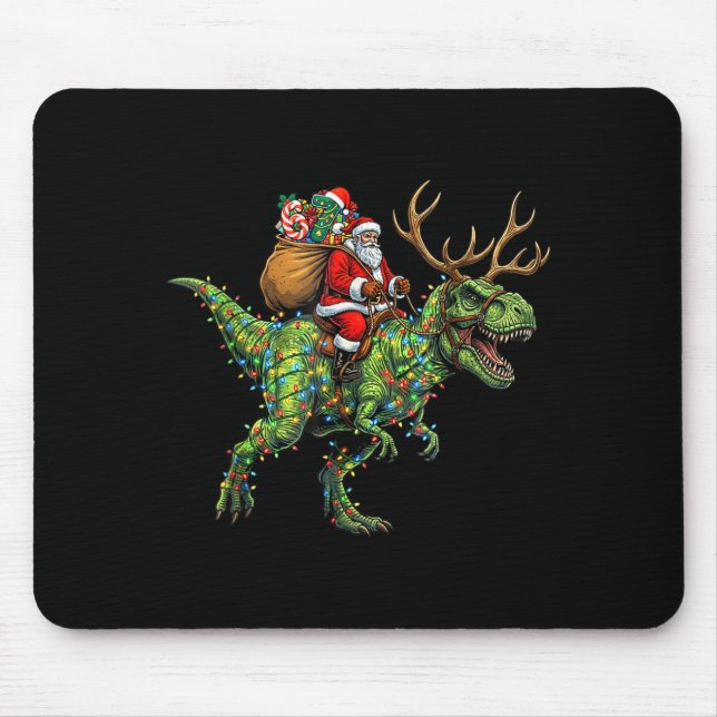 Meme 67 Christmas Santa Riding Dinosaur T Rex Boys Musmatta (Framsidan)