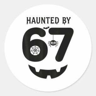 Meme 6 7 italiensk hjärnrutt Halloween-kostym hems Runt Klistermärke
