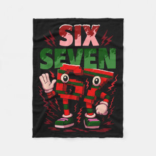 Meme 6 7 Sex Sju Italiensk Brainrot Jul Röd Fleecefilt
