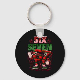 Meme 6 7 Sex Sju Italiensk Brainrot Jul Röd Nyckelring