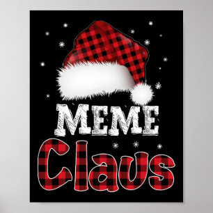 Meme Claus jul Red Play Pajama Family Match Poster