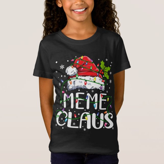 Meme Claus jul Santa Hat Matching Family Xma T Shirt (Framsida)