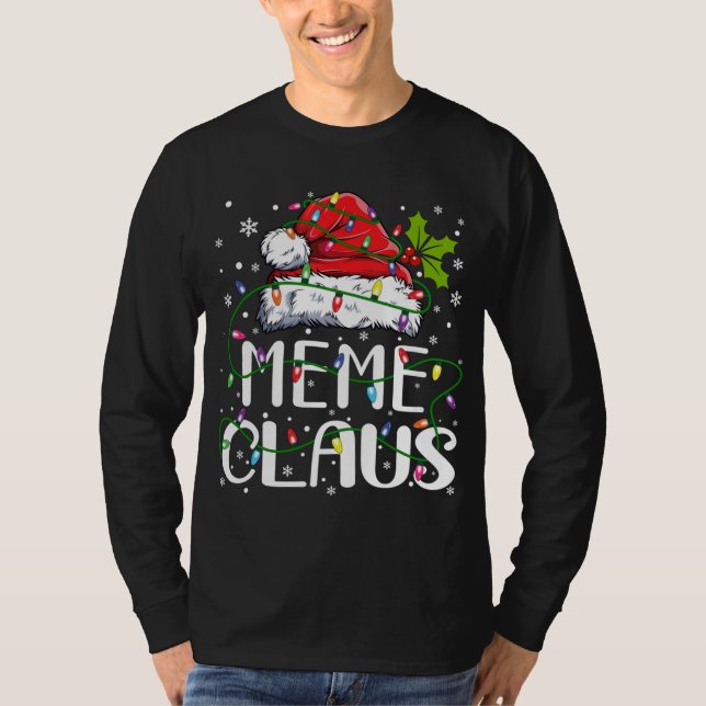 Meme Claus jul Santa Hat Matching Family Xma T Shirt (Framsida)