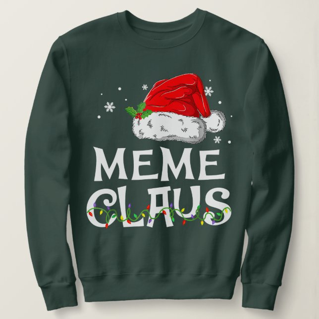 Meme Claus Santa Funny jul Pajama Matching F T Shirt (Design framsida)