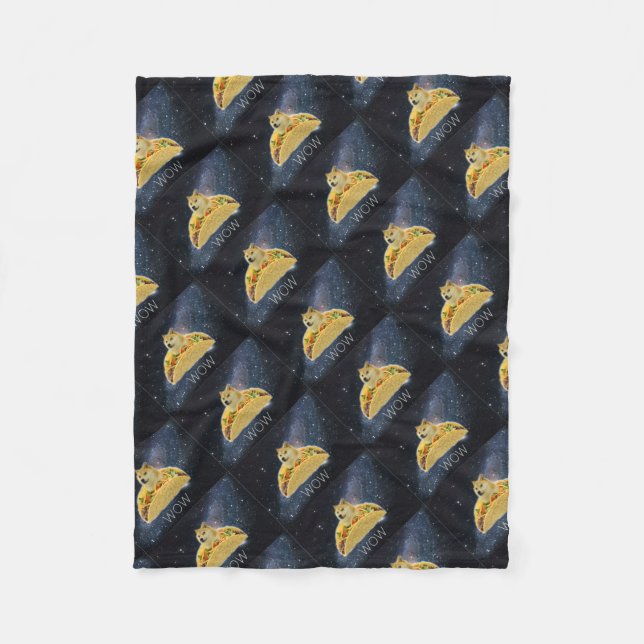 meme för dogeutrymmetaco fleecefilt (Framsidan)