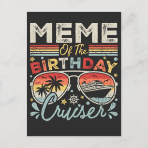 Meme för födelsedags-cruisern på semester vykort