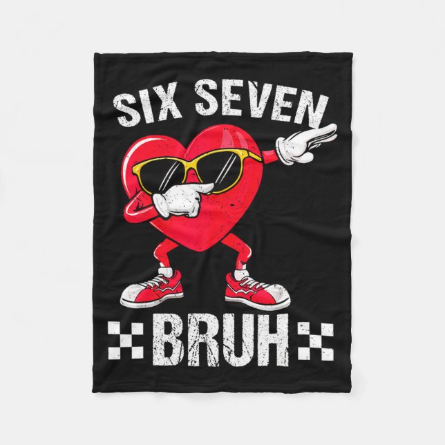 Meme Funny 67 Six Seven Bruh Heart Valentines Men  Fleecefilt (Framsidan)