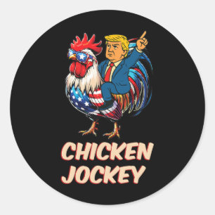 Meme Funny Trump Chicken Jockey Runt Klistermärke