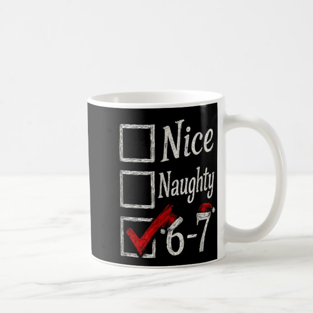 Meme Nice Naughty Christmas Funny Gift Men, Women  Kaffemugg (Höger)