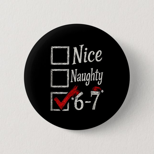 Meme Nice Naughty Christmas Funny Gift Men, Women  Knapp (Framsida)