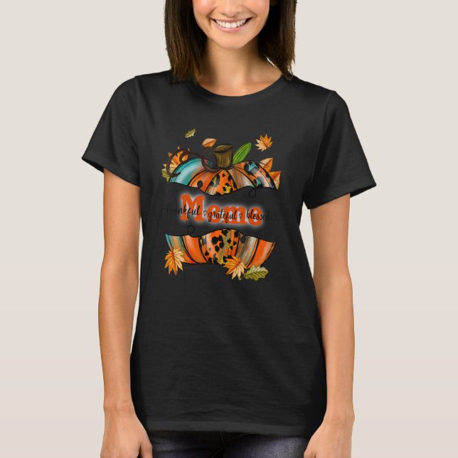 Meme Pumpkin Leopard Meme tacksamt tacksam Blesse T Shirt (Framsida)