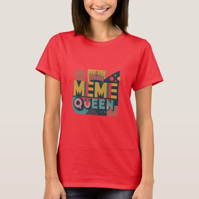 Meme Queen Retro T Shirt (Framsida)