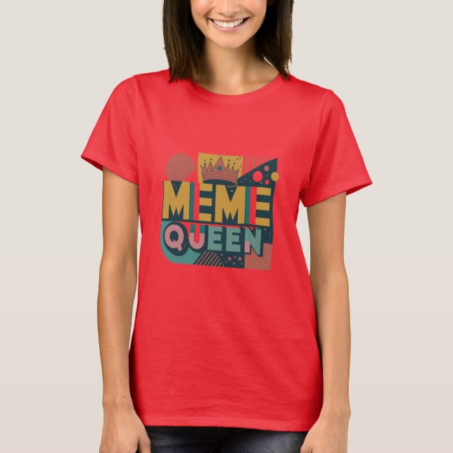 Meme Queen Retro T Shirt (Framsida)