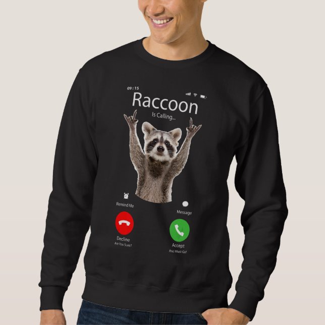 Meme Raccoon Raccoon ringer Lång Ärmad Tröja (Framsida)