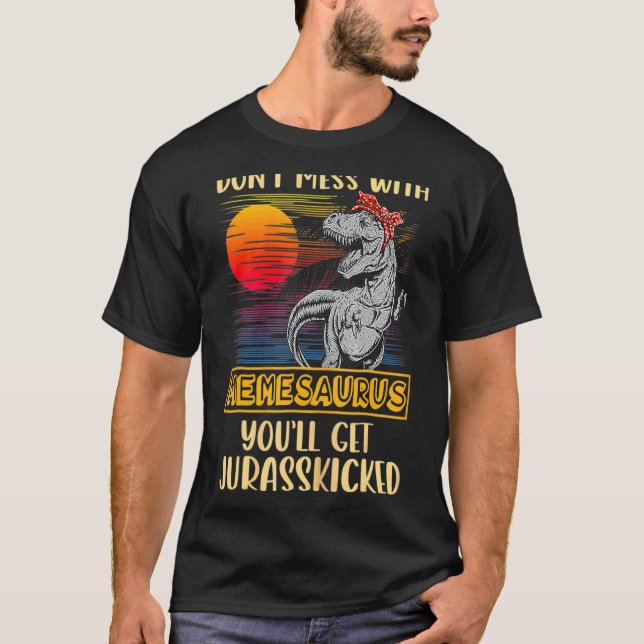 Meme Rex Dinosaurs Mamma Saurus T Shirt (Framsida)