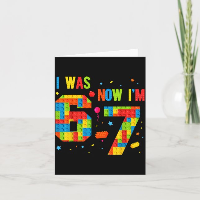 Meme Six Seven Boys Building Birthday I Was 6 Now  Kort (Framsida)