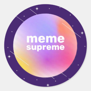 Meme Supreme Vaporwave Runt Klistermärke