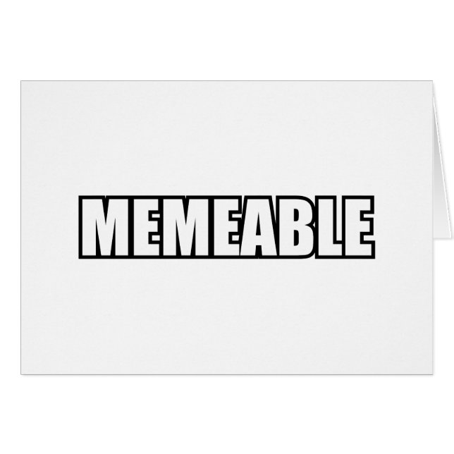 MEMEMEABLE GREETARD HÄLSNINGSKORT (Framsidan Horizontal)