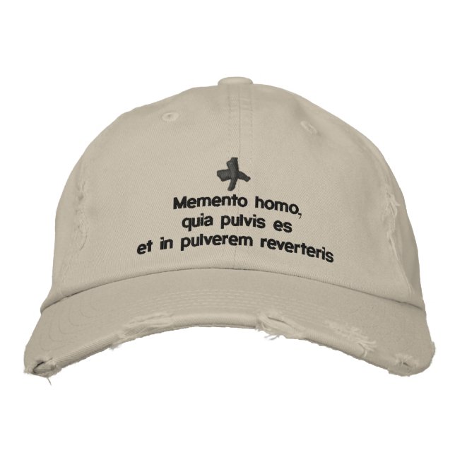 Memento Homo, lent cap - cappello quaresimale Broderad Keps (Framsida)